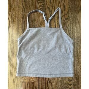 FLX women’s active crop tank top size M grey NWOT